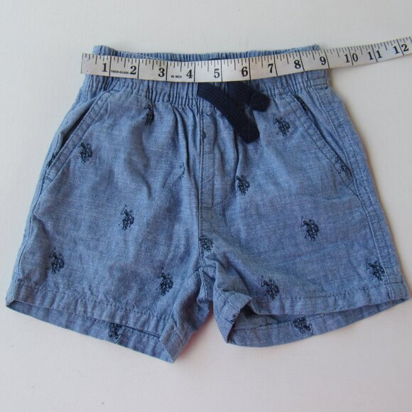 U.S. Polo Assn. Toddler Boy's Button Down Woven Shirt & Shorts 2 Piece Set - Picture 12 of 13